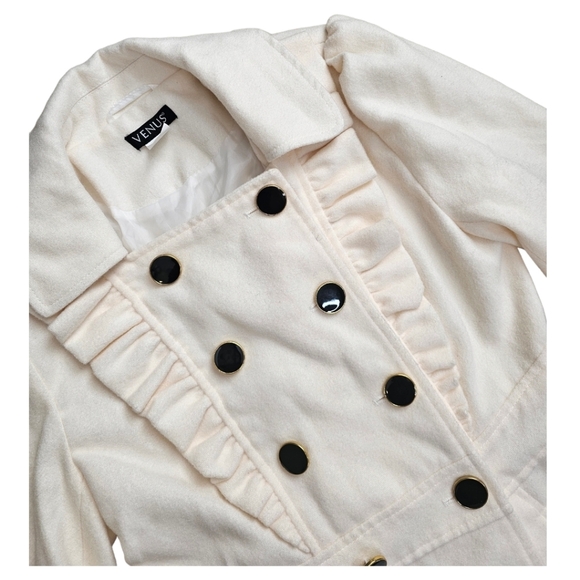 Venus cream pea coat. Size S - Picture 4 of 6